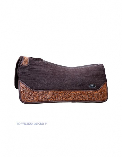 CSF Supreme Woolen Feltpad, dark brown mit punzierten Lederbesatz